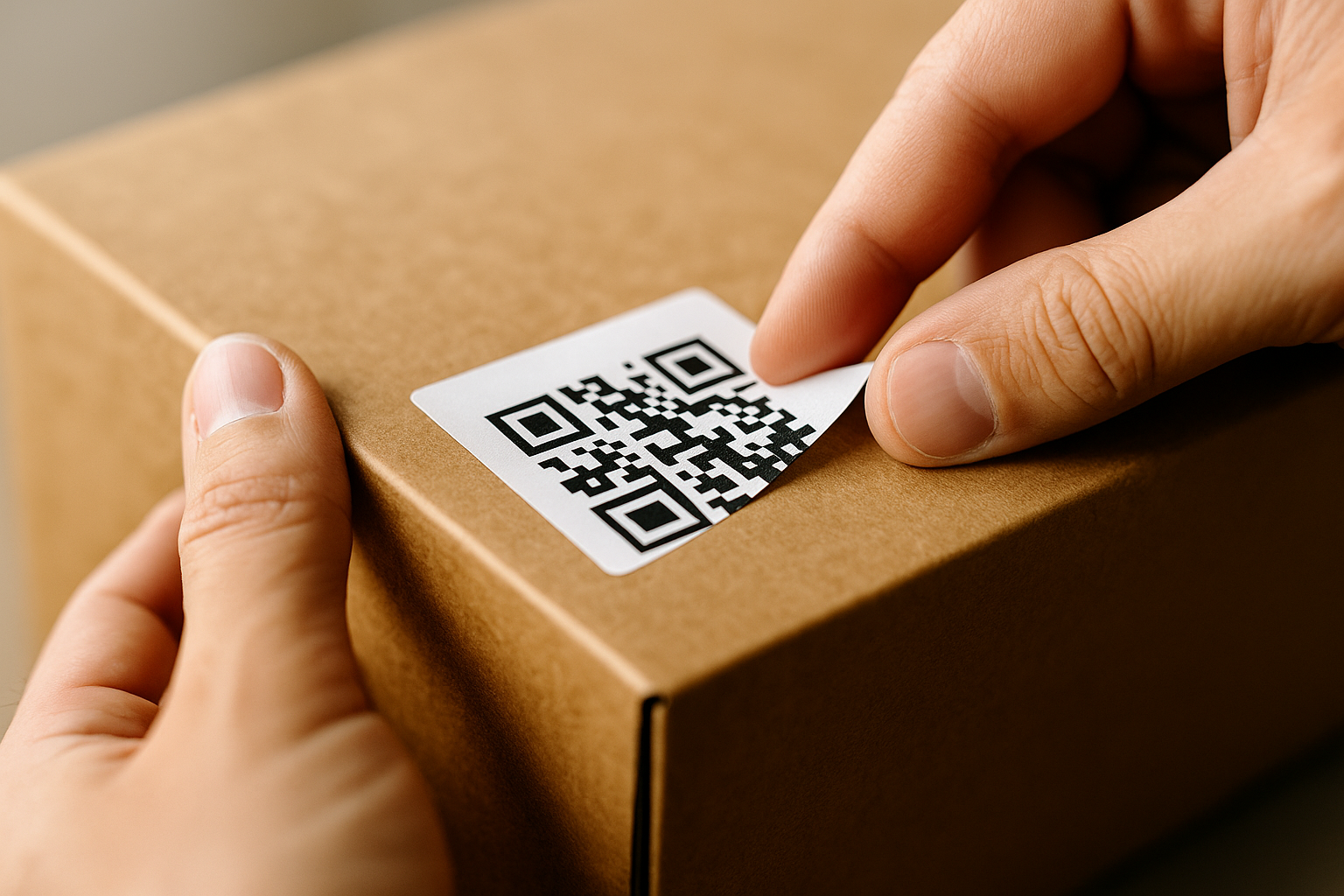 Print and place barcode/QR labels on items